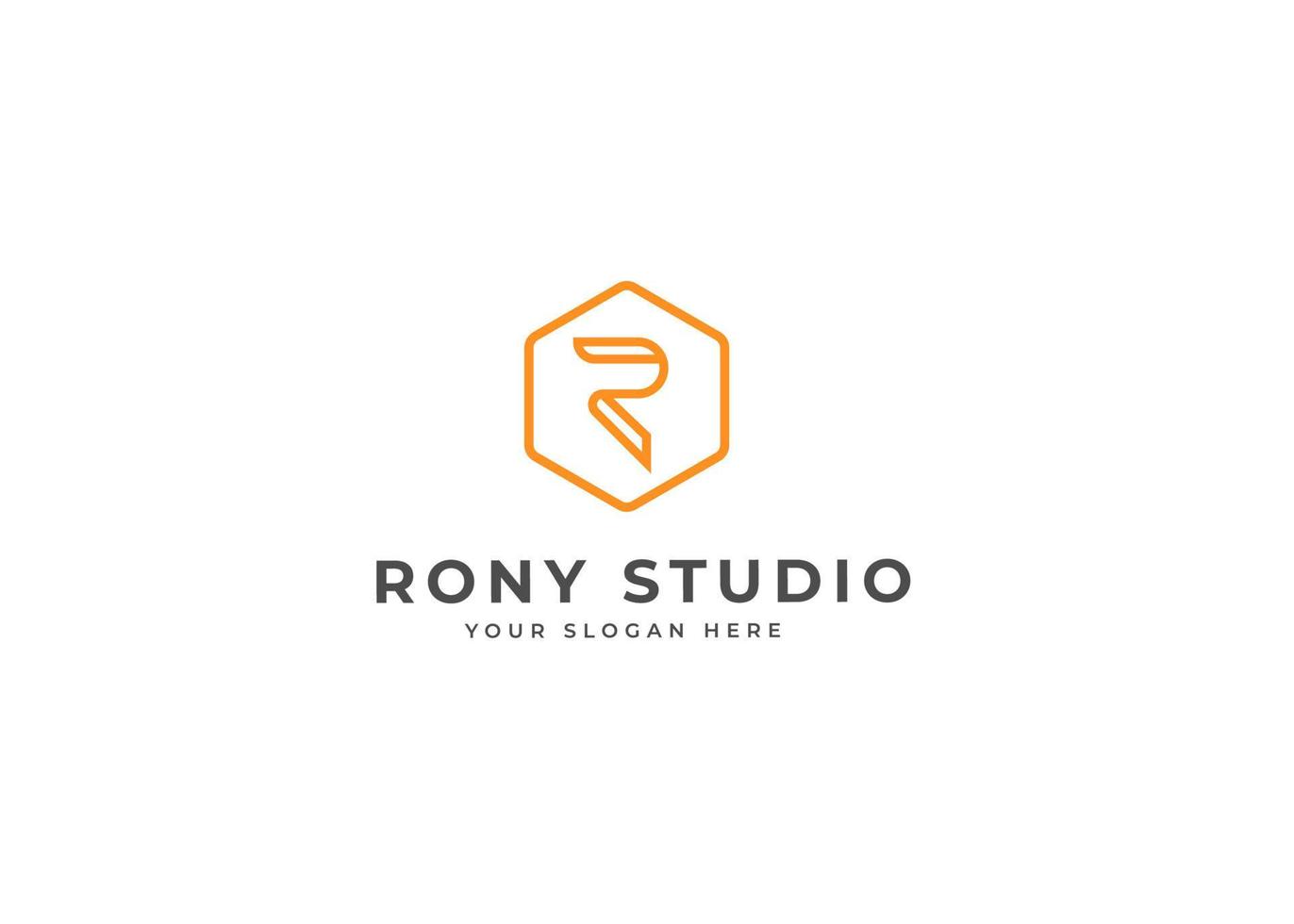 Creative letter R simple elegant logo design concept. Initial symbol for corporate business identity. Alphabet vector element