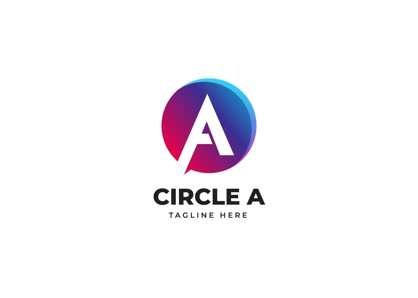 Initial A Letter Logo Design with Gradient Circle Shape. Alphabet vector element