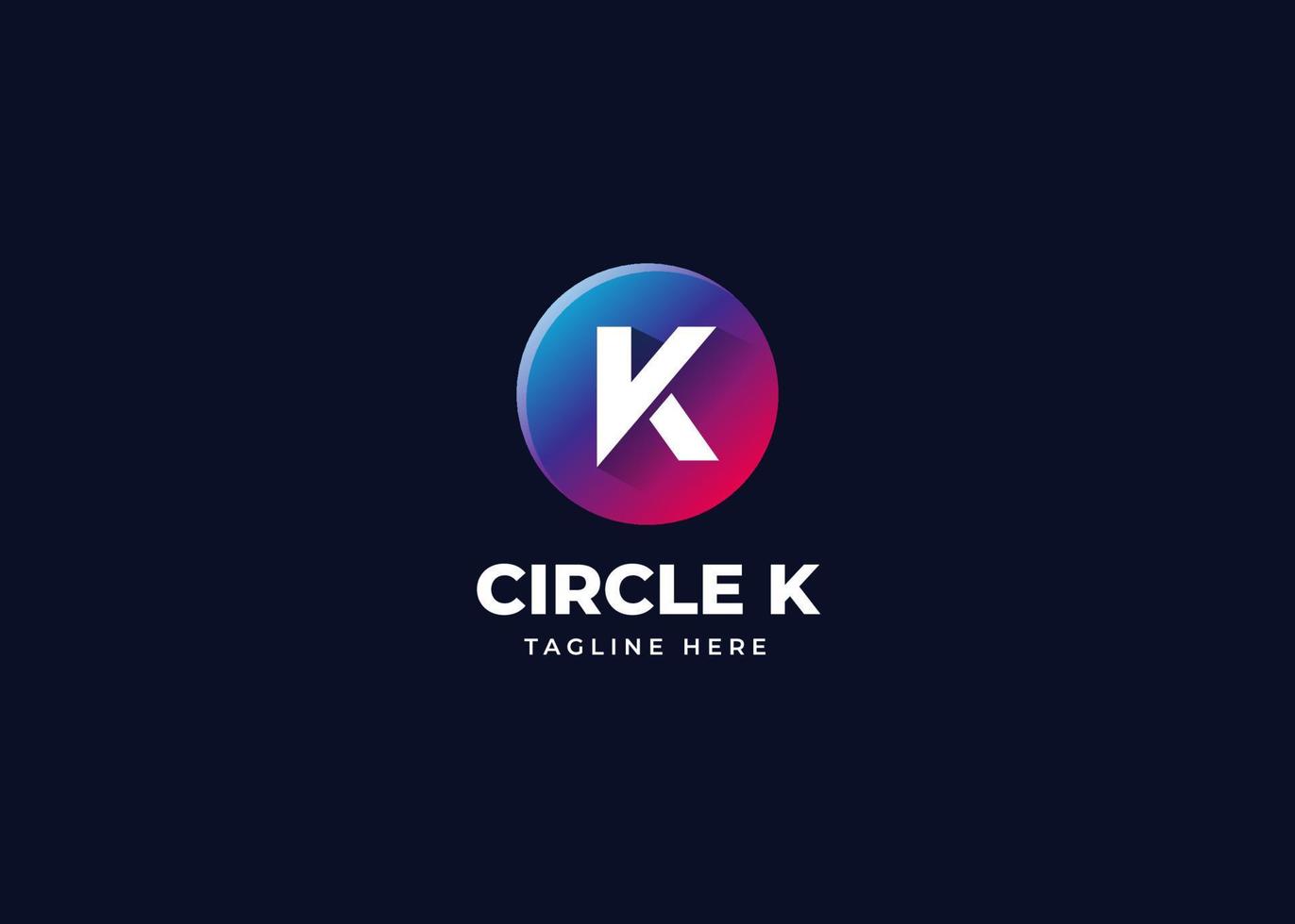 Initial K Letter Logo Design with Gradient Circle Shape. Alphabet vector element