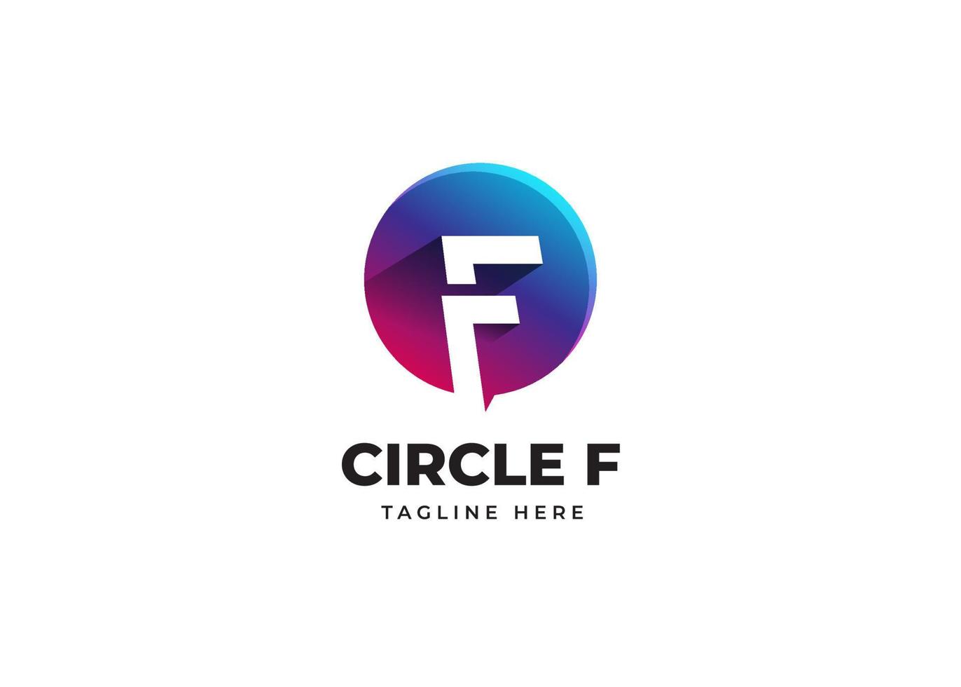 Initial F Letter Logo Design with Gradient Circle Shape. Alphabet vector element