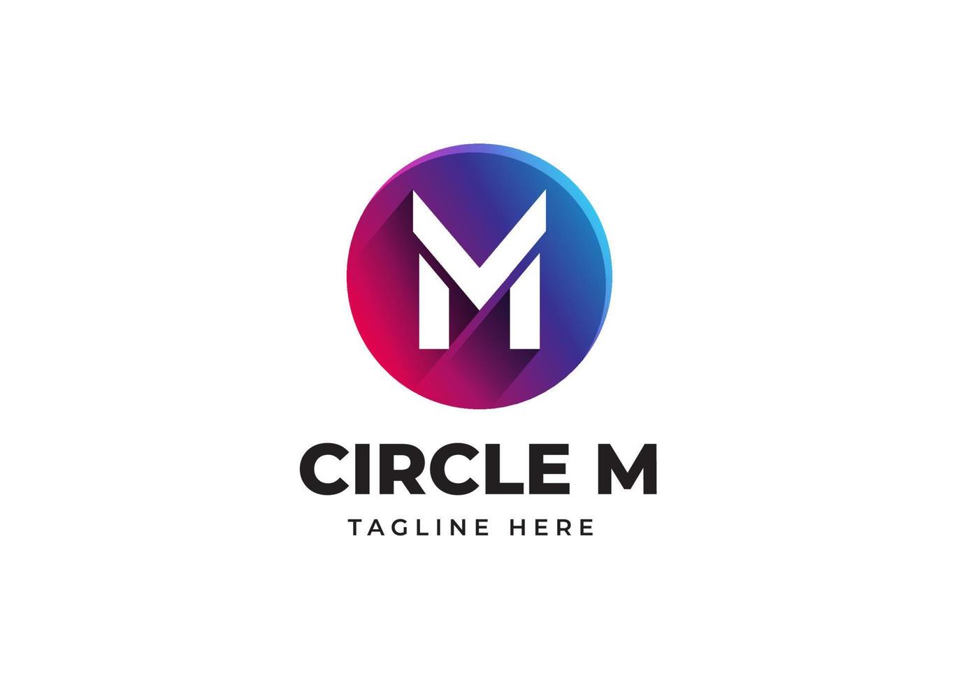 Initial M Letter Logo Design with Gradient Circle Shape. Alphabet vector element