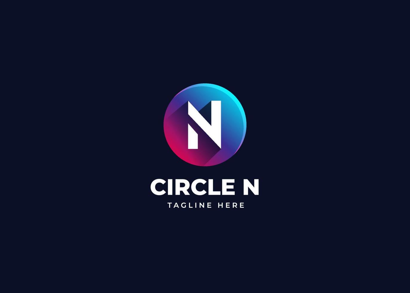 Initial N Letter Logo Design with Gradient Circle Shape. Alphabet vector element