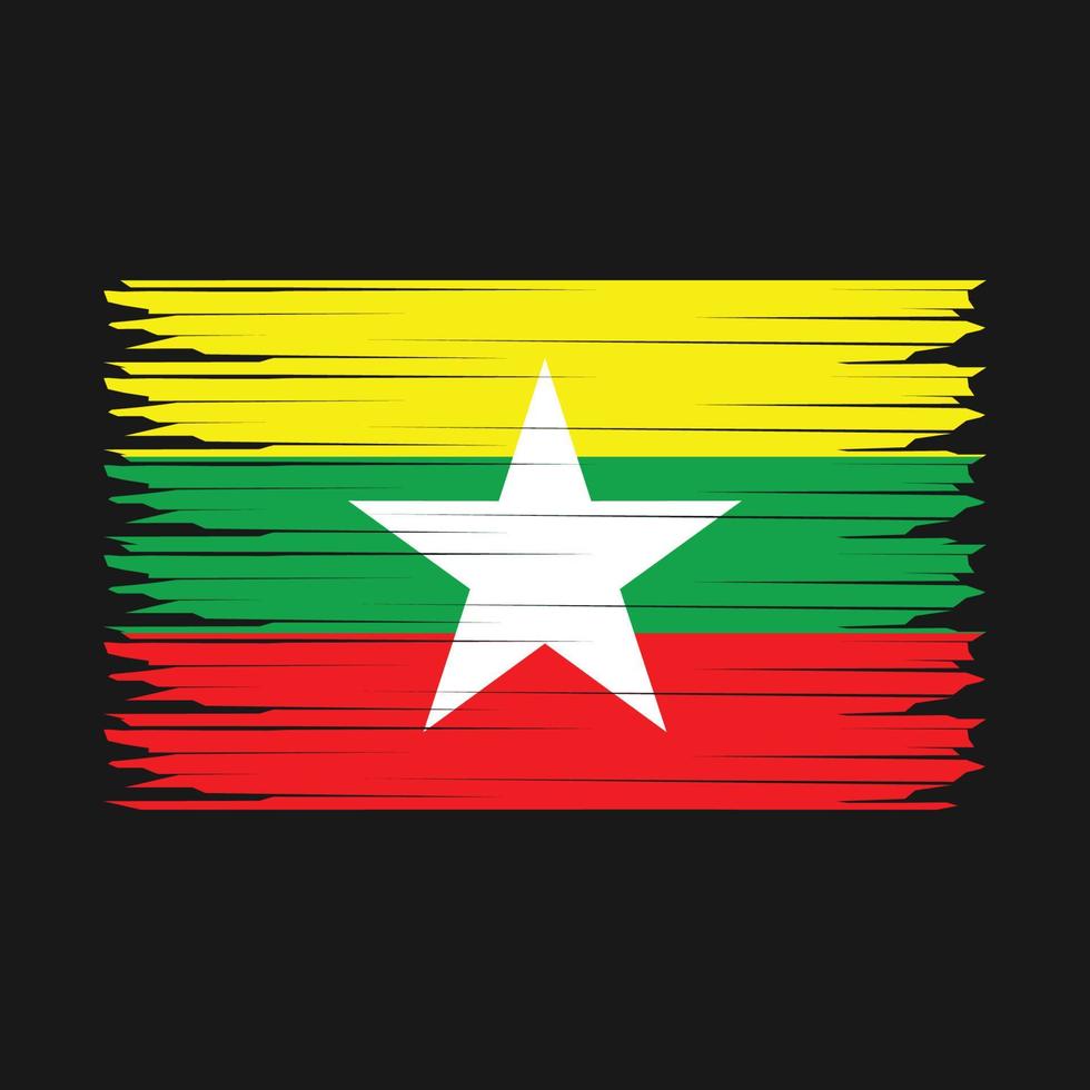 Myanmar Flag Illustration vector