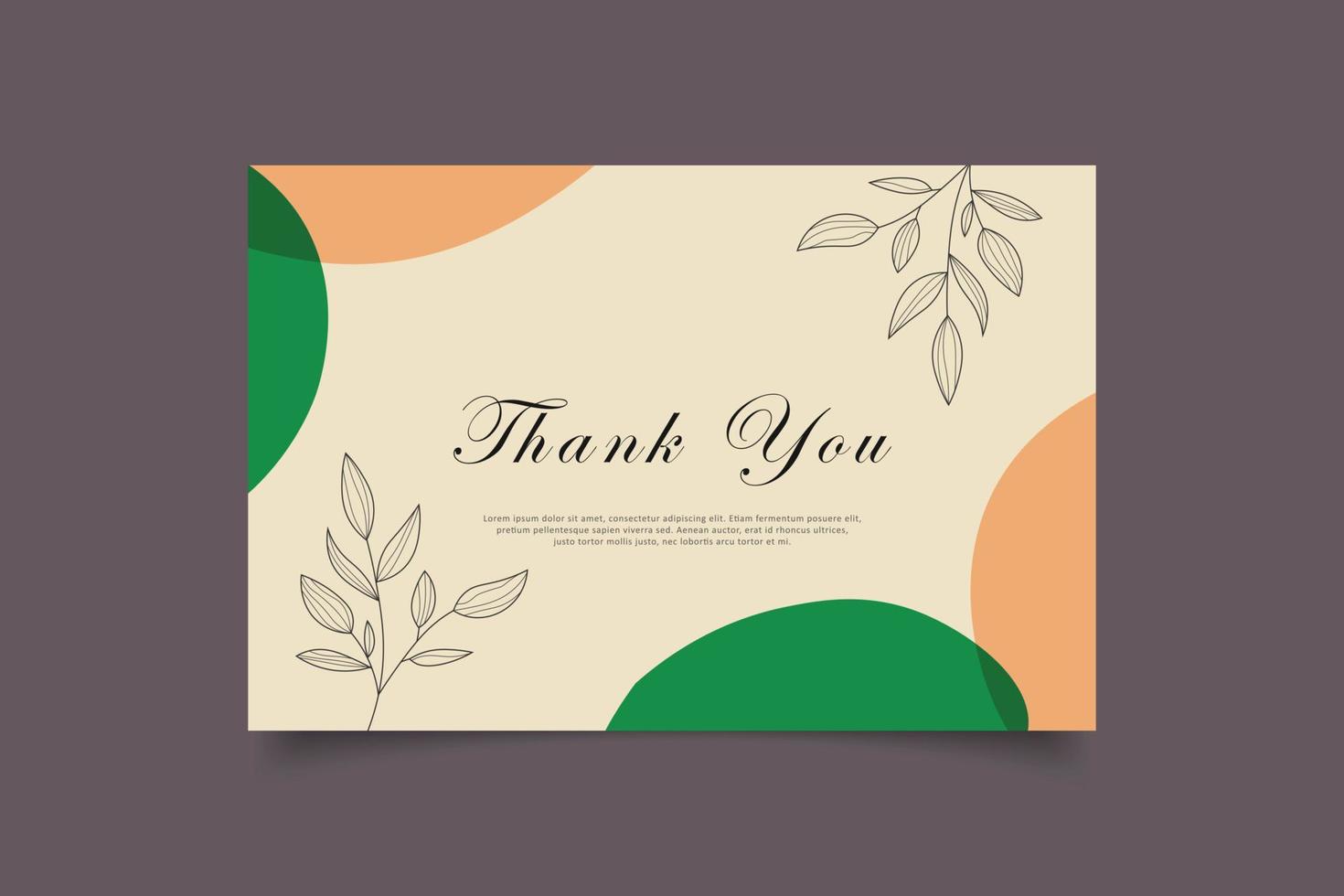 thank you card template design vector