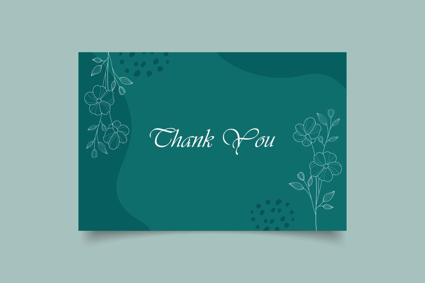 thank you card template design vector