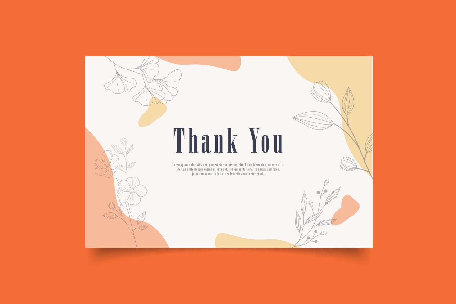 thank you card template design vector