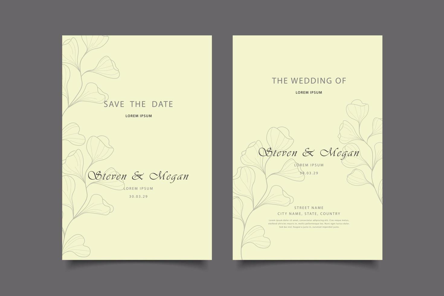 wedding invitation card template design vector