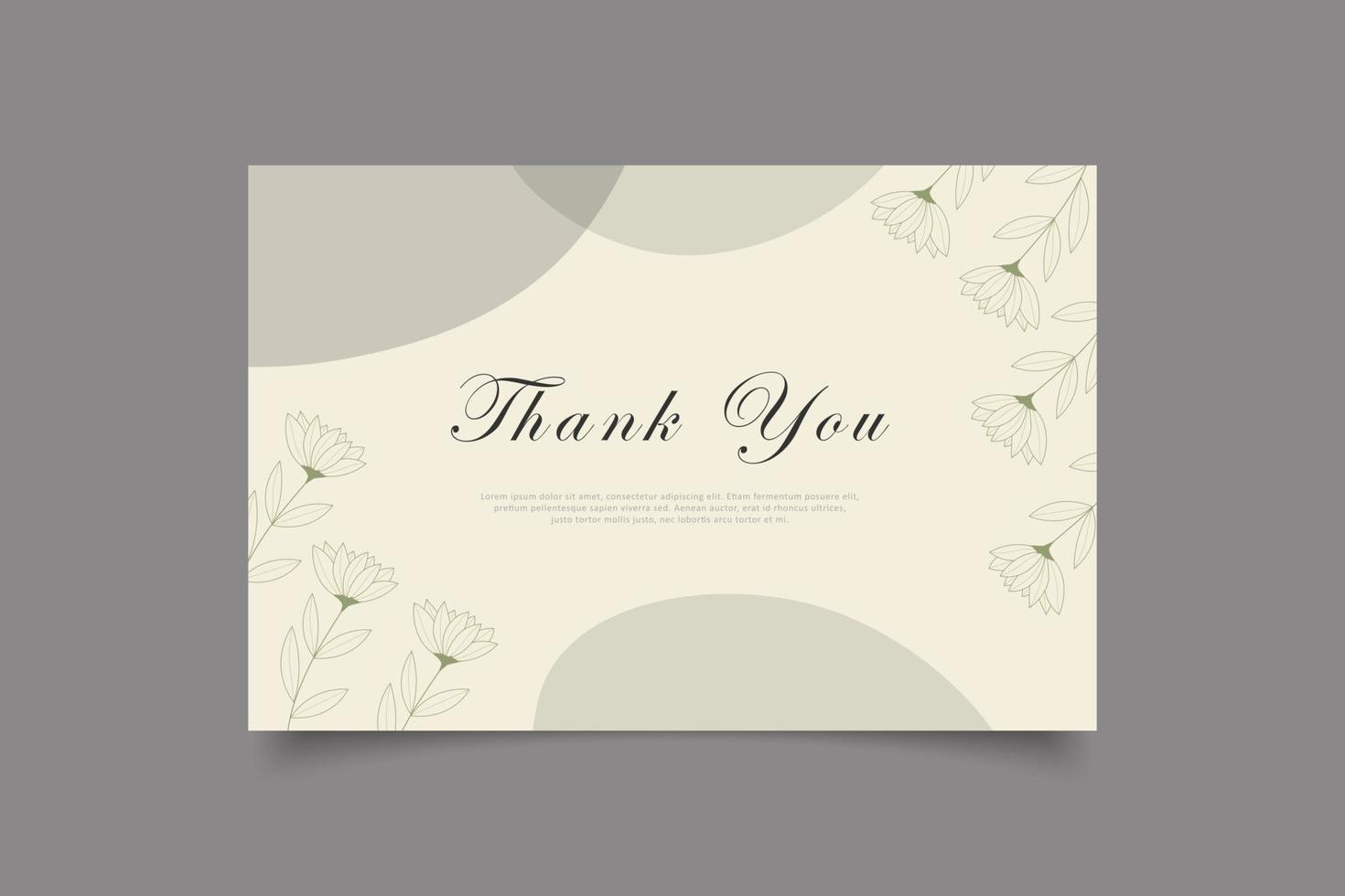 thank you card template design vector