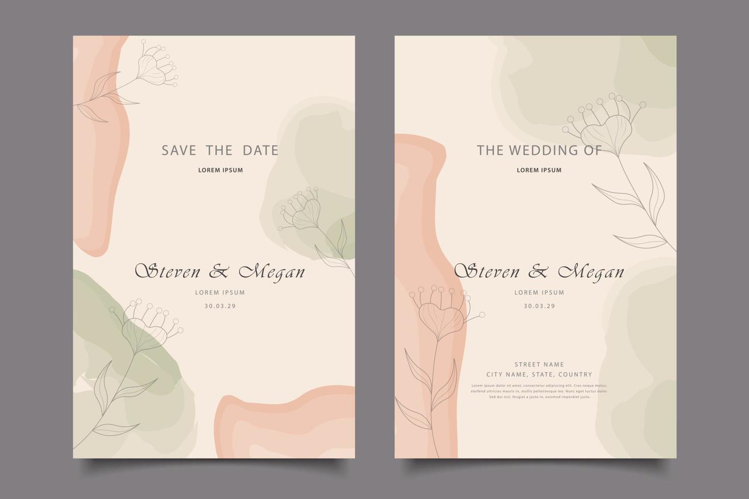 diseño de plantilla de tarjeta de invitación de boda vector