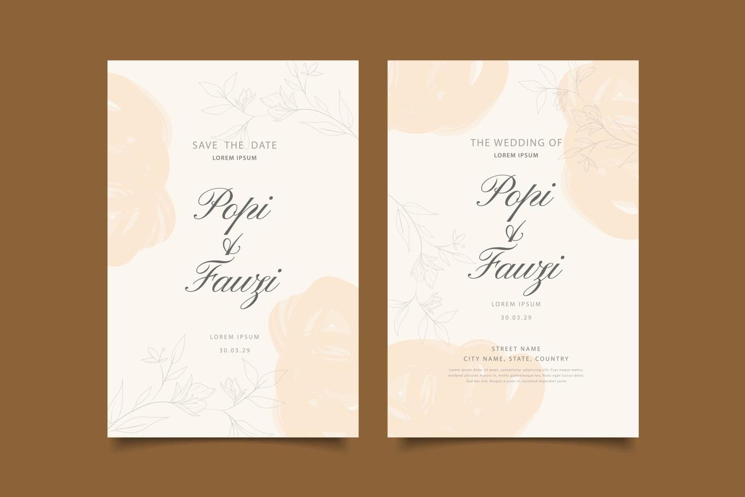 wedding invitation card template design vector