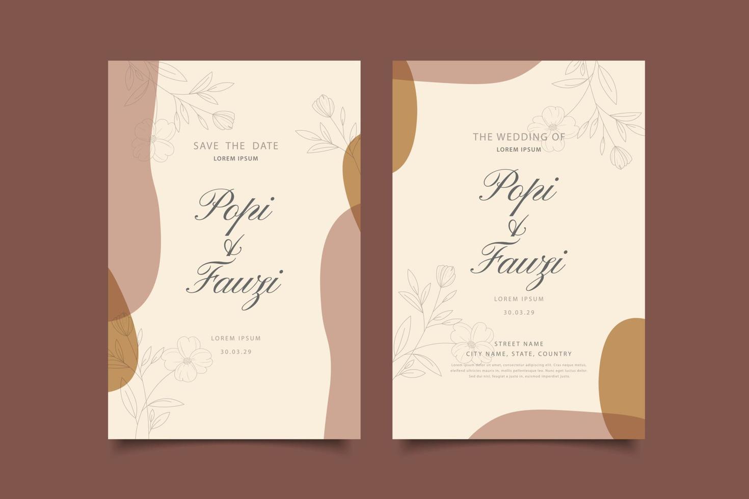 wedding invitation card template design vector