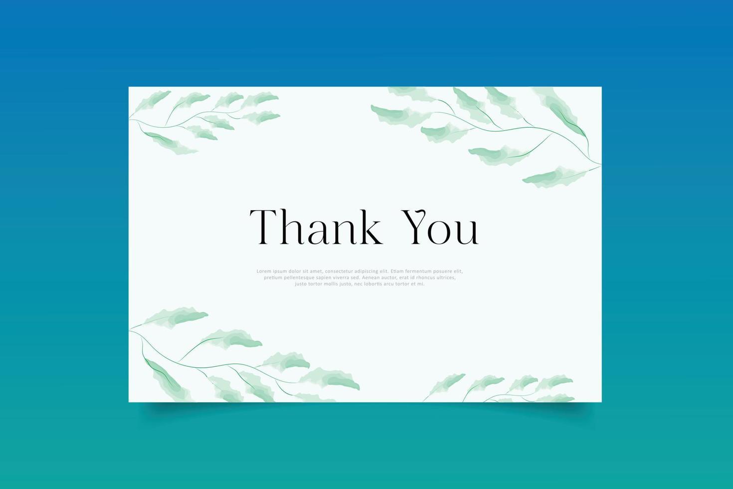 thank you card template design vector