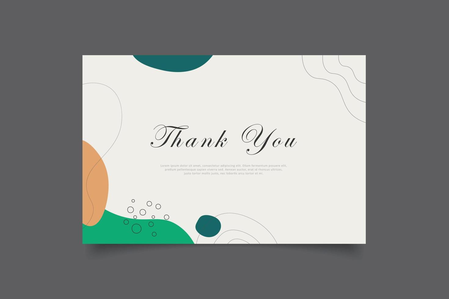 thank you card template design vector