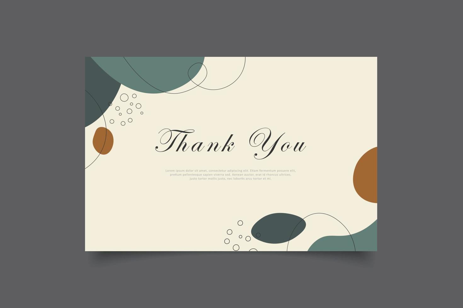 thank you card template design vector