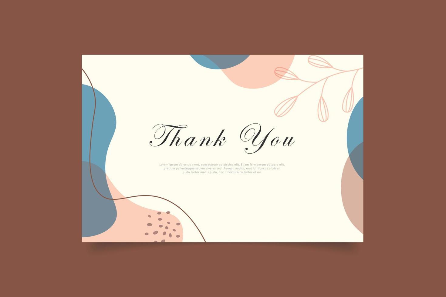 thank you card template design vector
