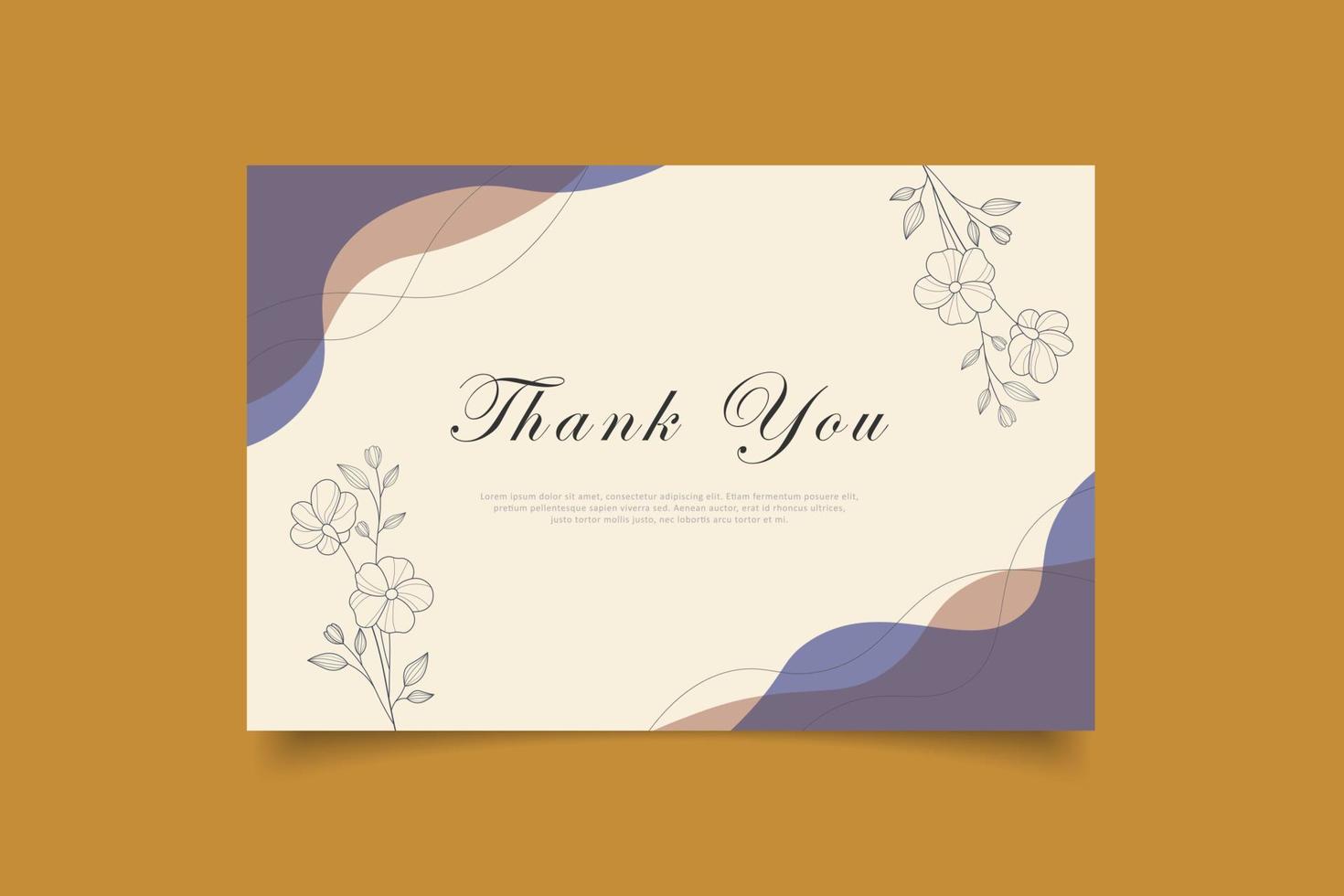 thank you card template design vector