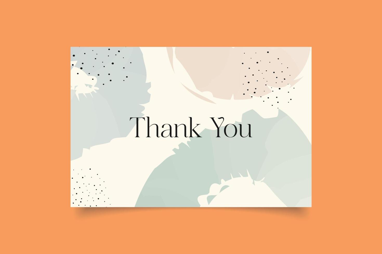 thank you card template design vector
