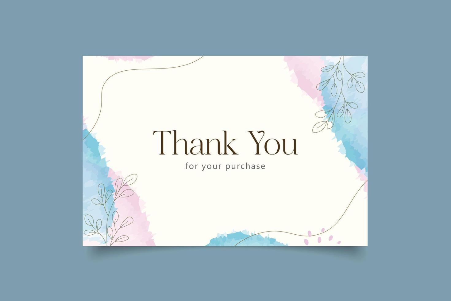 thank you card template design vector