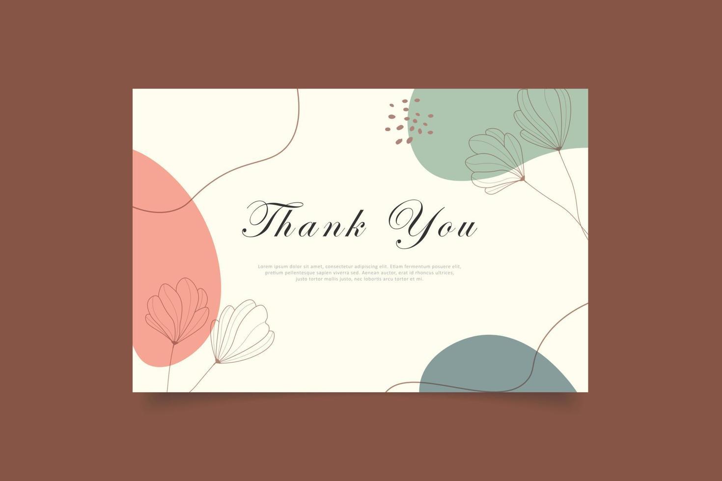 thank you card template design vector
