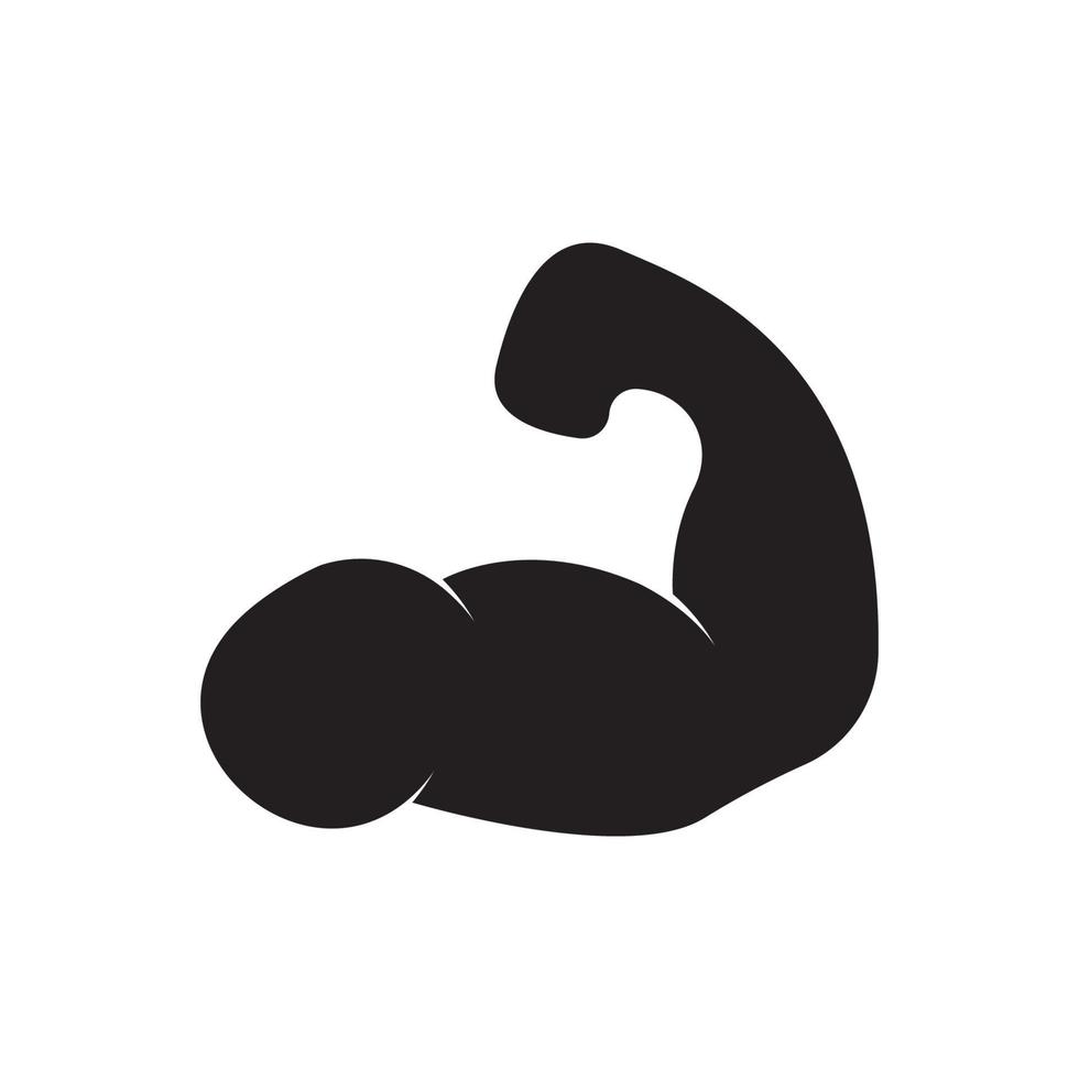 Arm muscle silhouette logo biceps icon vector