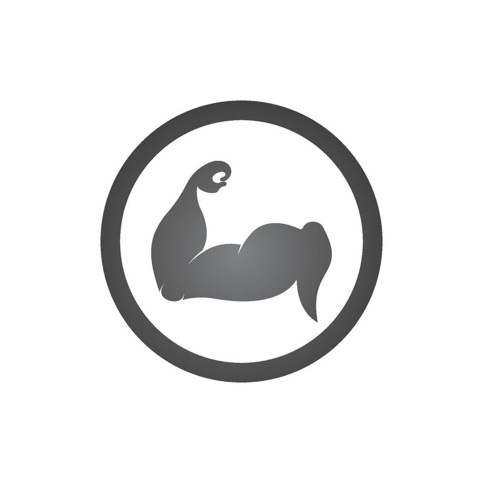 Arm muscle silhouette logo biceps icon vector