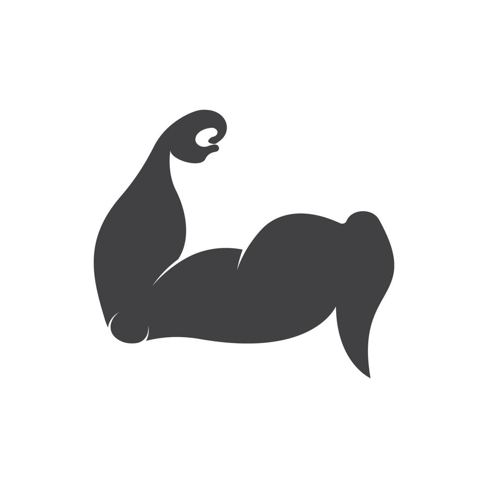 Arm muscle silhouette logo biceps icon vector