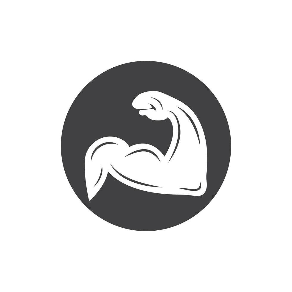 Arm muscle silhouette logo biceps icon vector