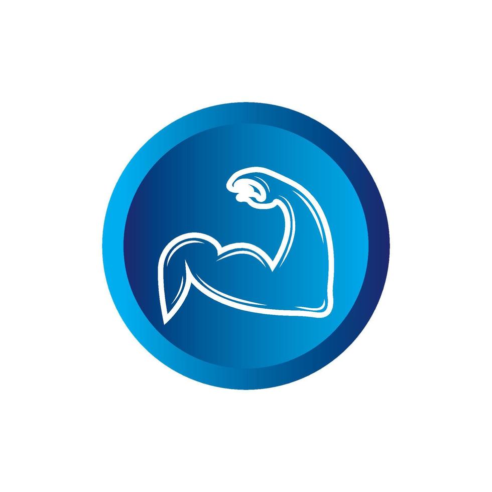 Arm muscle silhouette logo biceps icon vector