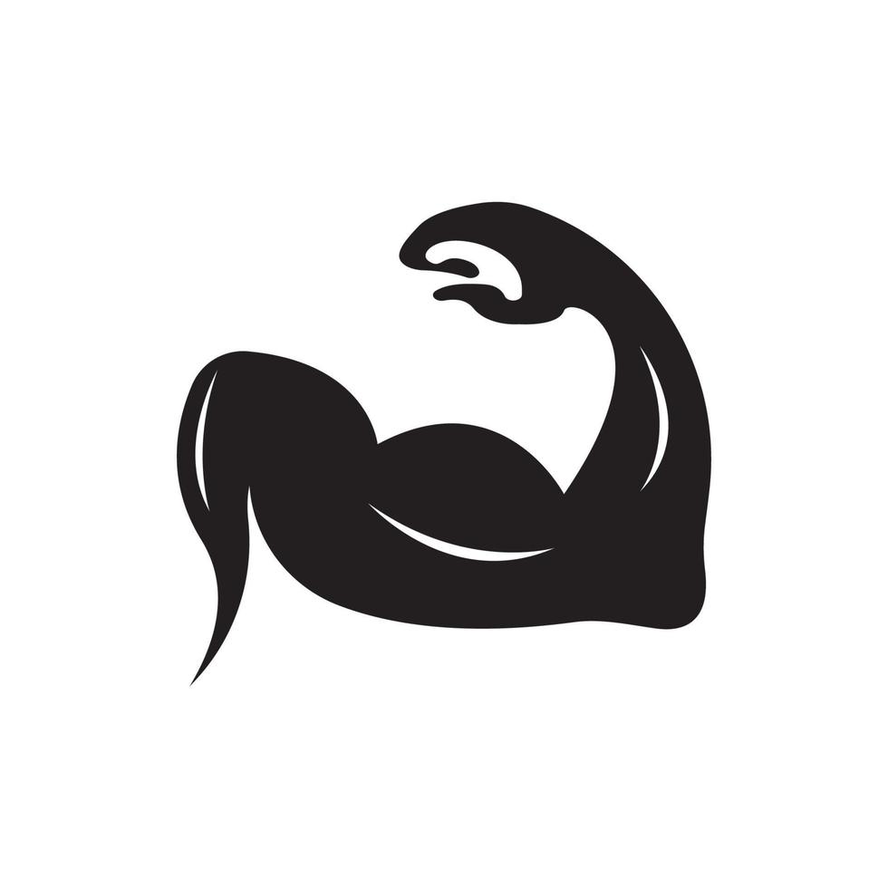 Arm muscle silhouette logo biceps icon vector