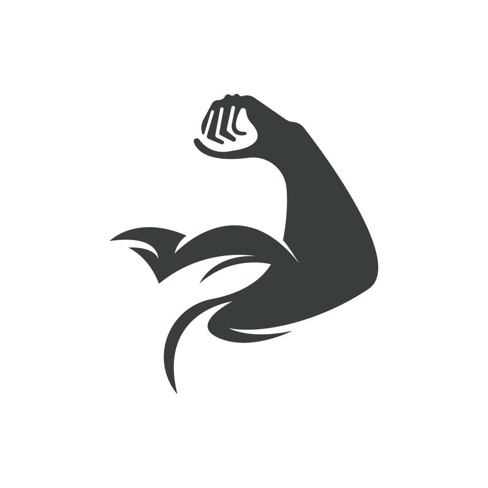 Arm muscle silhouette logo biceps icon vector