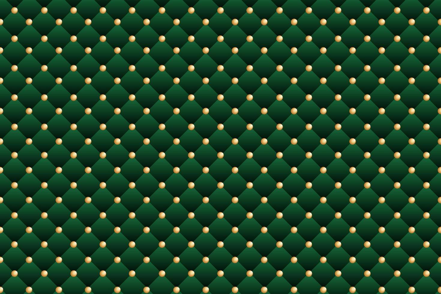emerald green luxury pattern background with gold button vector