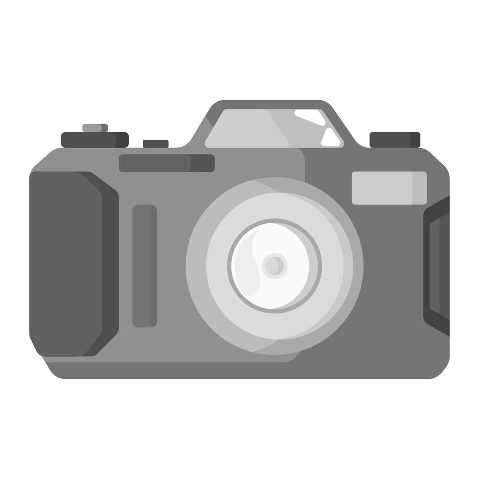 Clásico cámara en blanco antecedentes en plano icono diseño vector