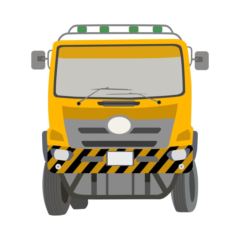 Highway maintenance truck on white background in flat vector illustration design