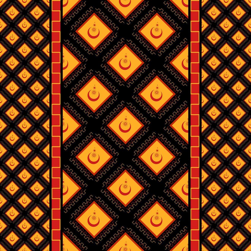 rojo Luna étnico sin costura patrón, geométrico tradicional vector ilustración diseño para tela, fondo, alfombra, fondo de pantalla