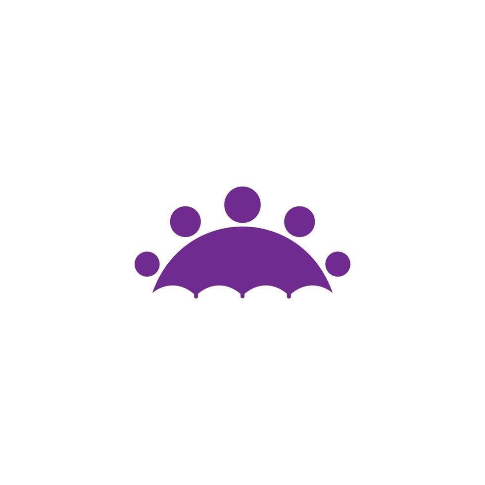 umbrella abstract logo in the shape of a collection of people vector