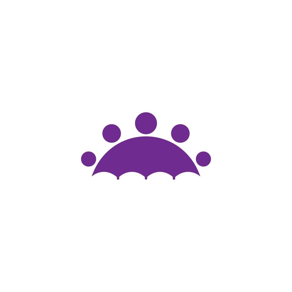 umbrella abstract logo in the shape of a collection of people vector