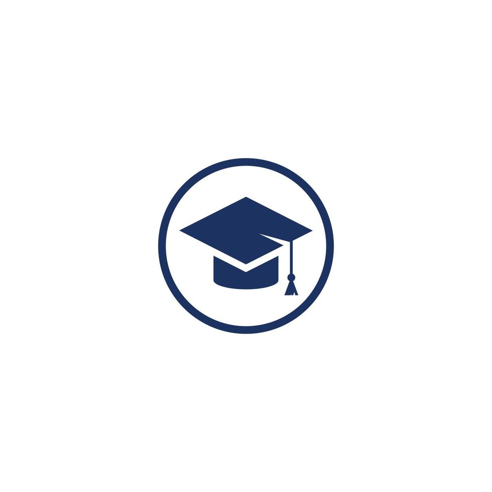 bachelor cap flat icon logo vector