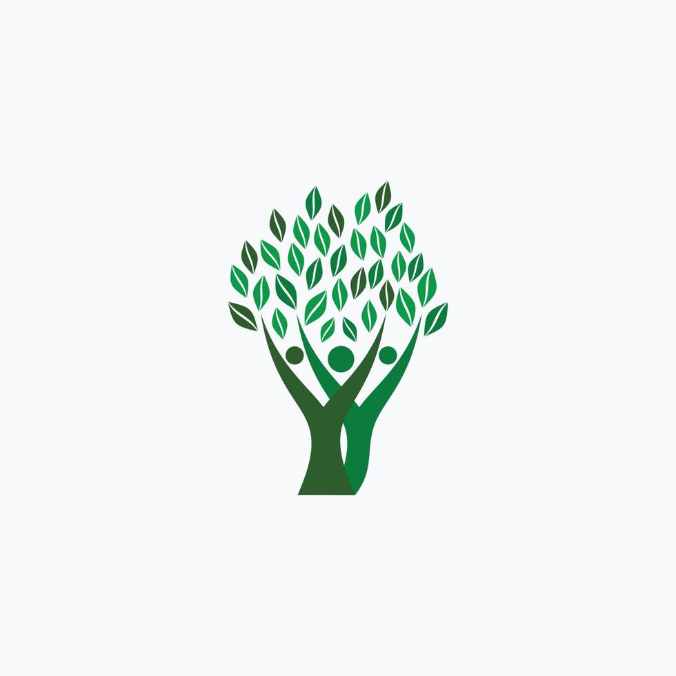 human shaped tree abstract logo vector