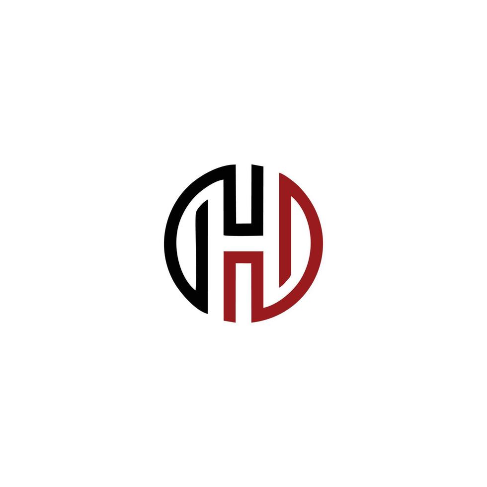 H letter in rounded outline style vector