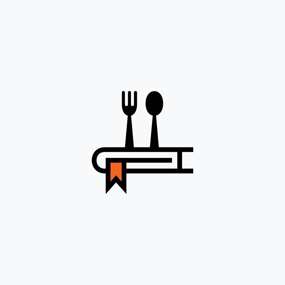 abstract food menu book logo design vector