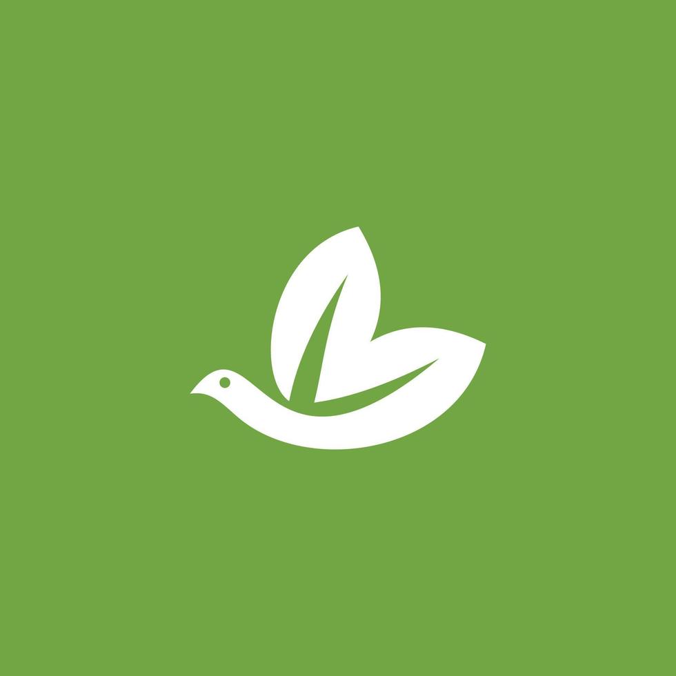 leaf bird abstract logo design vector