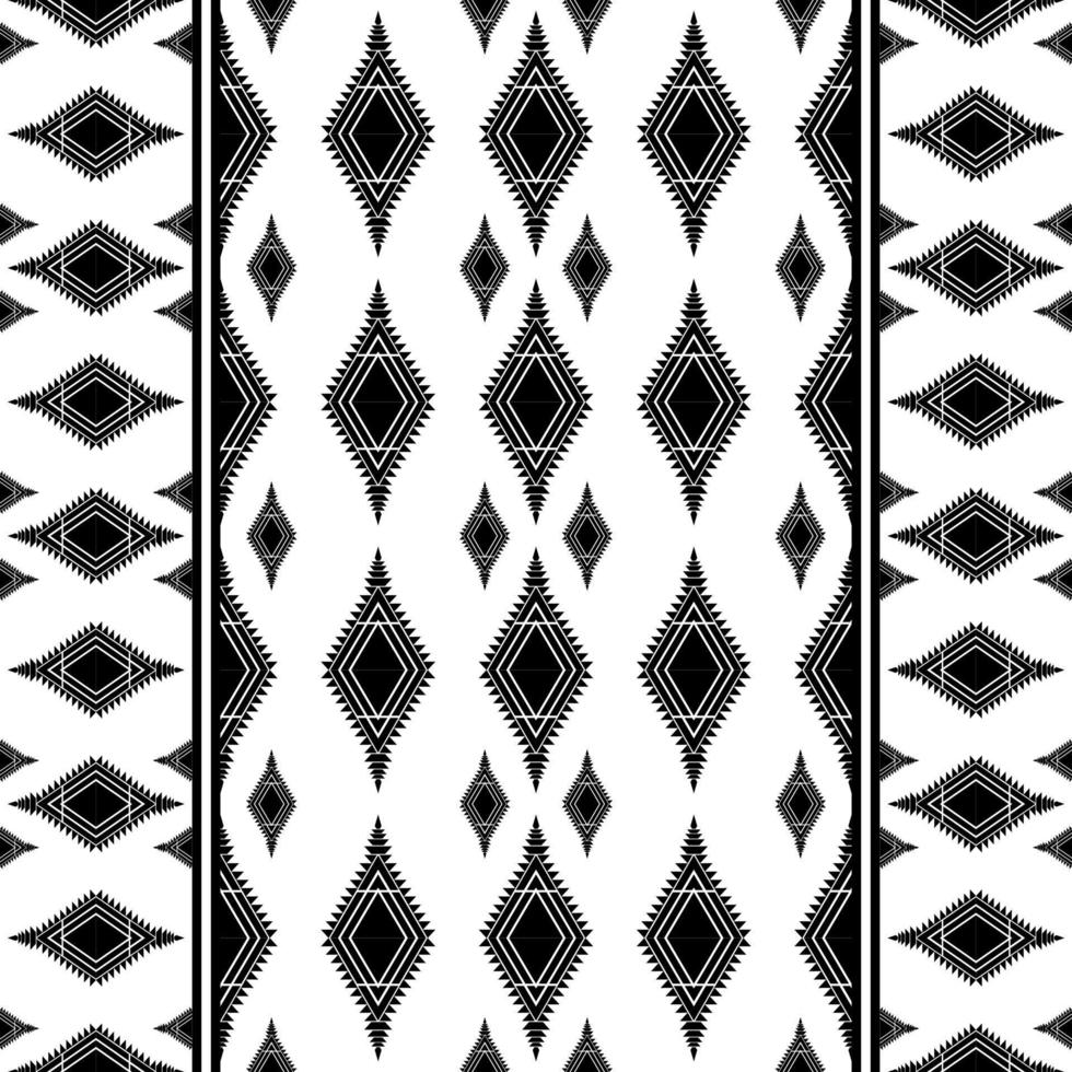 Black and white tone ethnic seamless pattern, Geometric traditional vector illustration design for fabric, background, carpet, wallpaper