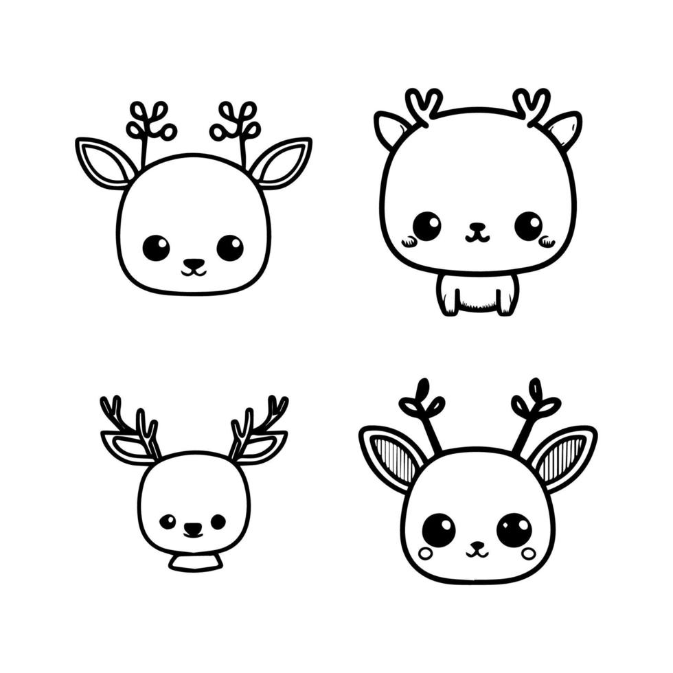 Bring the forest to your project with our cute anime deer head collection. Each one Hand drawn with love, these illustrations are sure to add a touch of woodland charm vector