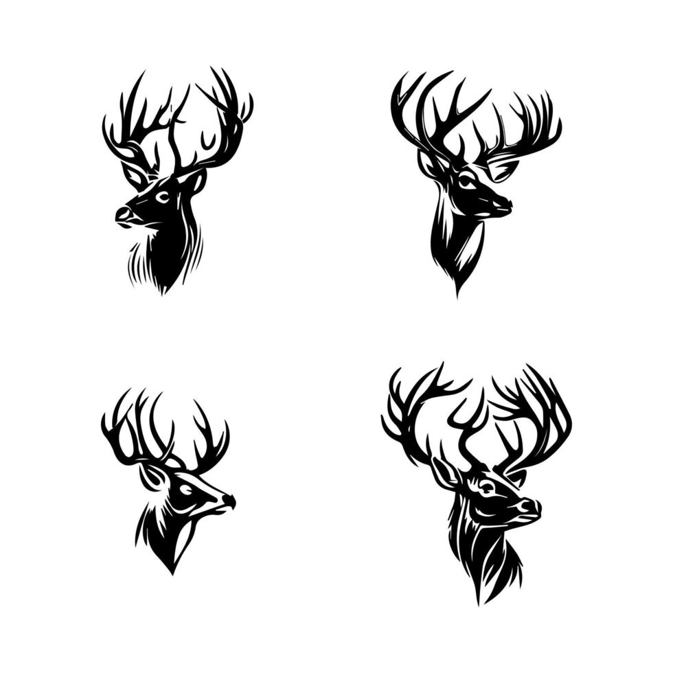 Add a touch of grace to your project with our deer logo silhouette collection. Hand drawn with love, these illustrations are sure to bring a sense of calm and beauty vector