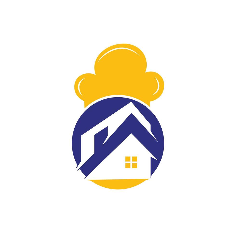 Home chef vector logo design template. Creative combination of a house and a chef's hat.