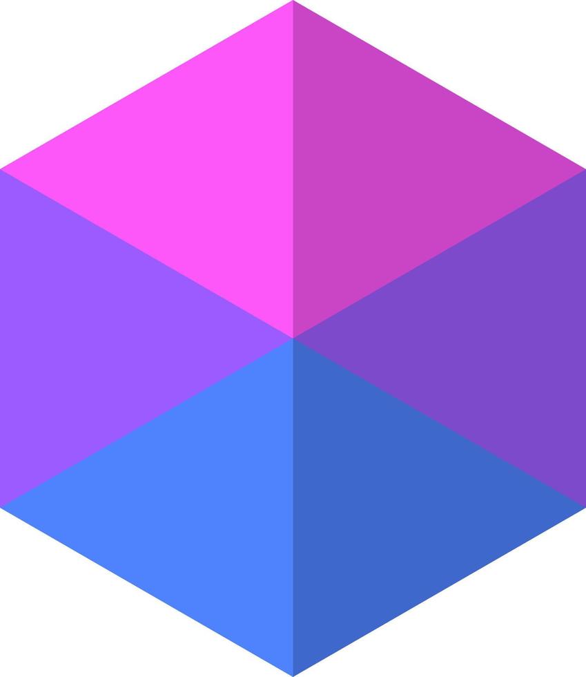 Geometric icon of illusion cube from triangles. Group of triangle in a cube. Illustration of geometric for graphic resource. Simple shape of geometry for design element, decoration, sign or symbol vector