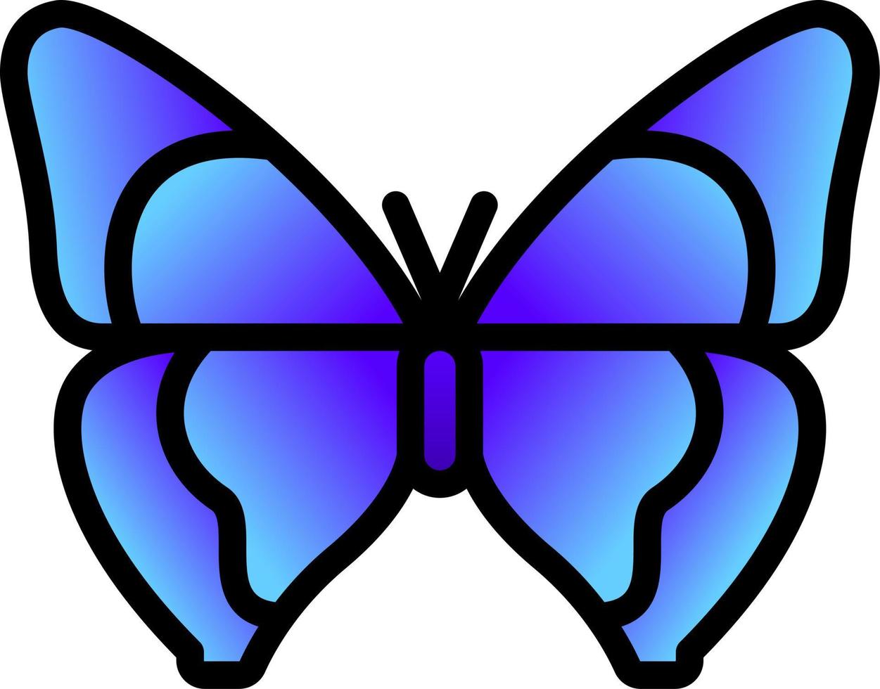 Butterfly icon for insect animal design. Clip art of blue butterfly for flying creature element. Vector illustration of beautiful animal for graphic resource design