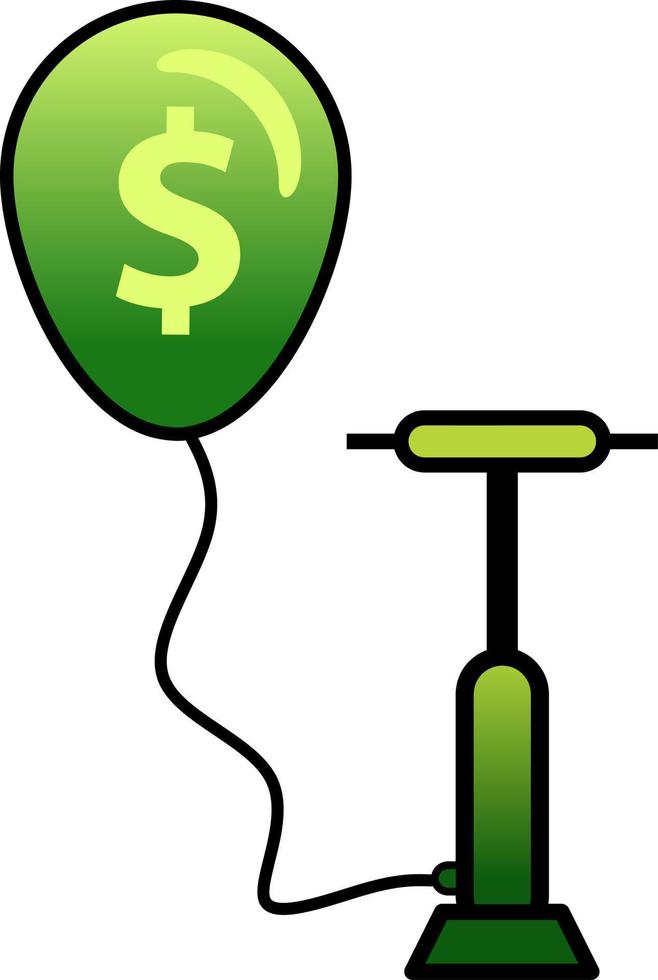 Inflation illustration. Balloon of currency for inflation illustration. International issues of economic and finance. Graphic resource for social issue about recession economy global vector