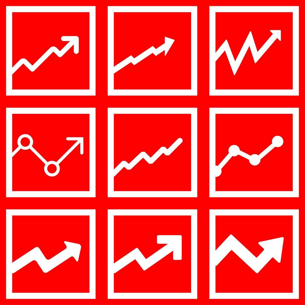 Graph icon set. Vector illustration of graph arrow for business, statistic, finance or economy. Graphic resources of graph icon for design illustration regarding the inflation in the world