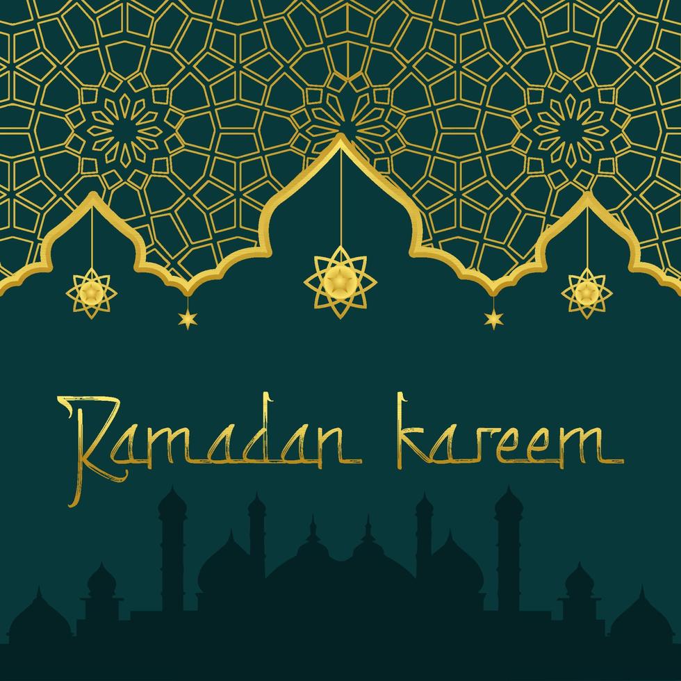 Ramadan Kareem Islamic Festival Community Prayers Background Template vector